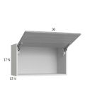 Euro Grey 30x17-5/8 Flip Up Door Wall Cabinet