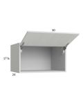 Euro White Grain 30x17-5/8x24 Flip Up Door Wall Cabinet