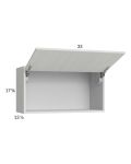Euro White Grain 33x17-5/8 Flip Up Door Wall Cabinet
