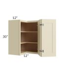 Casselton Ivory 24x30 Easy Reach Corner Wall Cabinet