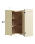 Phoenix Cream Glaze 24x36 Easy Reach Corner Wall Cabinet