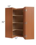 Lexington Cinnamon Glaze 24x42 Easy Reach Corner Wall Cabinet
