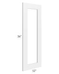 Brighton White Shaker 12x36 Glass Door Only