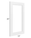 Charlotte White 15x30 Glass Door Only  (can be used with a 24x30 corner cabinet)