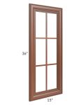 Phoenix Caramel Glaze 15x36 Mullion Glass Door Only (can be used with a 24x36 corner cabinet)