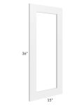 Brighton White Shaker 15x36 Glass Door Only (can be used with a 24x36 corner cabinet)