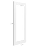 Brighton White Shaker 15x42 Glass Door Only (can be used with a 24x42 corner cabinet)
