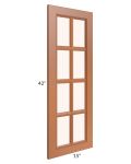 Lexington Cinnamon Glaze 15x42 Mullion Glass Door Only  (can be used with a 24x42 corner cabinet) - Out of stock through June
