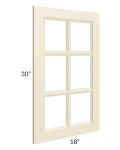 Casselton Ivory 18x30 Mullion Glass Door Only 