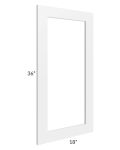 Brighton White Shaker 18x36 Glass Door Only 