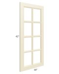 Casselton Ivory 18x42 Mullion Glass Door Only 