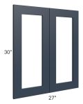 Southport Blue Shaker 27x30 Glass Doors Only