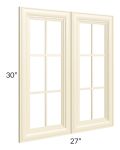 Phoenix Cream Glaze 27x30 Mullion Glass Doors Only 