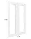 Southport White Shaker 27x42 Glass Doors Only