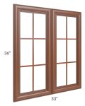 Phoenix Caramel Glaze 33x36 Mullion Glass Doors Only 