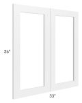 Southport White Shaker 33x36 Glass Doors Only