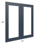 Southport Blue Shaker 33x36 Glass Doors Only