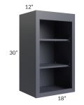 Midtown Indigo Shaker 18x30 Wall Open Shelf Cabinet