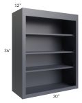 Midtown Indigo Shaker 30x36 Wall Open Shelf Cabinet