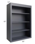 Midtown Indigo Shaker 30x42 Wall Open Shelf Cabinet
