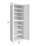 Aspen White Shaker 30x96 Wall Pantry 