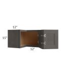 Midtown Dark Grey Shaker 24x15 Square Corner Wall Cabinet