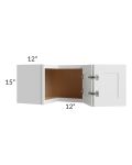 Midtown White Shaker 24x15 Square Corner Wall Cabinet