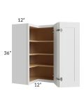 Vail White Shaker 24x36 Wall Corner Unit