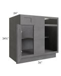 Stone Grey 36" Blind Corner Base Unit
