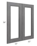 Stone Grey 30x36 Glass Door