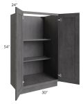 Stone Grey 30x54 Split Pantry Base Cabinet