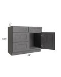 Stone Grey 42" Vanity Sink Base Cabinet (Drawers on Left)