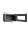Stone Grey 18x12 Decorative Wall Cabinet with Plain Glass