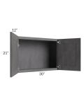Stone Grey 30x21 Wall Cabinet