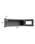 Stone Grey 33x12 Decorative Wall Cabinet with Plain Glass