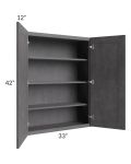 Stone Grey 33x42 Wall Cabinet