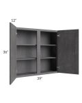 Stone Grey 39x36 Wall Cabinet