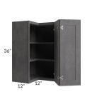 Stone Grey 24x36 Easy Reach Corner Wall Cabinet