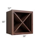 Farmhouse Walnut Shaker 18x18 Wine Cabinet 