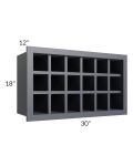 Midtown Indigo Shaker 30x18 Wine Rack Cabinet