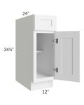 Frosted White Shaker 12" Base Cabinet