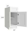 Frosted White Shaker 15" Base Cabinet 