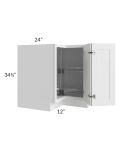 Frosted White Shaker 36" Lazy Susan Corner Base with Stainless Steel Baskets