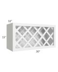Frosted White Shaker 30x15 Lattice Wine Rack