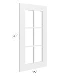 Frosted White Shaker 15x30 Mullion Glass Door