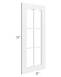 Frosted White Shaker 24x36 Corner Mullion Glass Door