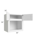Frosted White Shaker 30x30 Microwave Cabinet