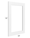 Frosted White Shaker 18x30 Glass Door 
