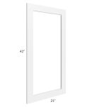 Frosted White Shaker 21x42 Glass Door 