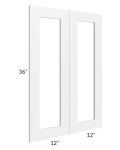 Frosted White Shaker 24x36 Glass Door 
